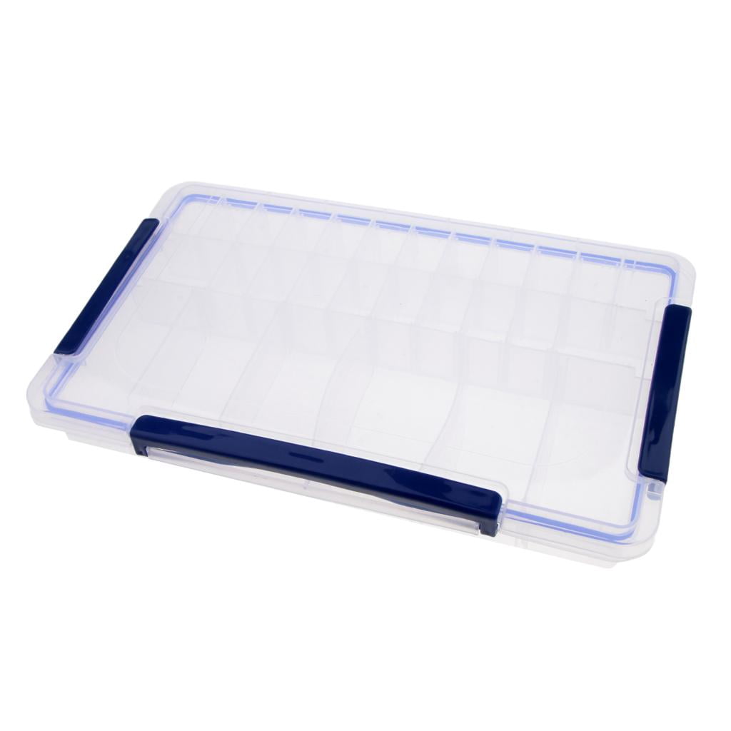 EHJRE Storage Box Jewelry Bead Organizer, Clear Plastic Container Box with 28 Removeable Compartment, Perfect for Storing Rhinestones, Small Charms, Earrings,