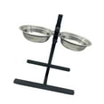 thumbnail image 4 of Comedero de metal para perros, soporte antideslizante para comida y agua, cuencos dobles para mascotas, soporte para cachorros grandes, medianos y, 4 of 8