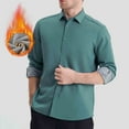 thumbnail image 2 of Zedker Men's Casual Button Down Shirt Long Sleeve Untucked Shirt Wrinkle Free Denim Dress Shirt for Men Green XS, 2 of 7