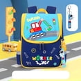 thumbnail image 2 of HNMKIU Preschool Kids Backpack For Toddler Boys Girls Lightweight Water Dinosaur Excavator Cartoon School Daypack Bags ,Dark Blue, 2 of 9