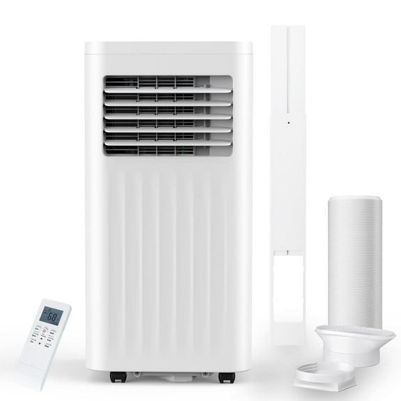 CRZOE 8,000 BTU Portable Air Conditioners, Mini Portable AC with Cooling, 24H Timer, Fan, Dehumidifier Function, 62ºF and 86ºF Temperature Range, Cooling up to 350 Sq.Ft. Window Kit Panel
