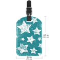 thumbnail image 6 of Square 2Pack PU Leather Stars Green Cruise Luggage Tag with Privacy Cover and Name ID Tag for Travel Handbags Backpacks Luggage Tags, 6 of 6