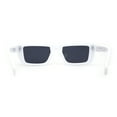 thumbnail image 4 of Womens Squared Rectangle Mod Plastic Retro Sunglasses White Black, 4 of 4