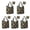 Pioneer Flower Floral, variant on 5 Pack Foldable Shopping Bag,Pioneer Flower Floral Print Pattern Reusable Grocery Bags with Pockets,Large Reusable Tote Bags with Handles Waterproof & Lightweight
