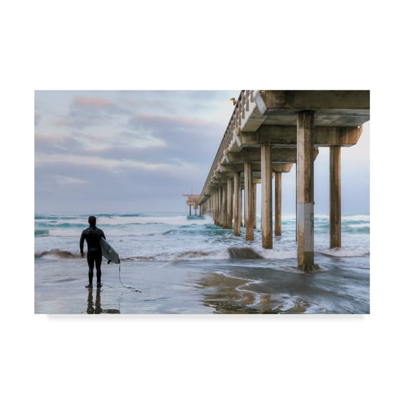 Trademark Fine Art 'Sizing Up The Surf' Canvas Art by Chris Moyer