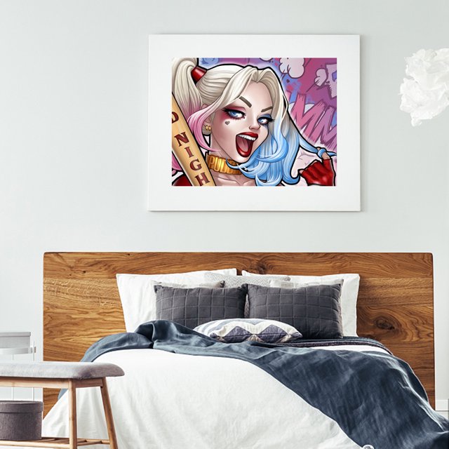 Cuadros Decorativos Full Round Drill Payaso 5D DIY Diamond Painting (A1051 Crazy Clown Women) Ehuebsd embutido en tela