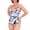 Floral Print, variant on Ocean Blue Women's Plus Size Ruched One Piece Bathing Suits Adjustable Straps Tummy Control 1 Piece Swimsuit Royal Blue Retro Swimwear for Women