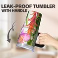 thumbnail image 5 of Sunflower 20oz Stainless Steel Tumbler with Handle and Straw – Insulated Travel Cup with Sliding Lid, 360° Full Wrap Printed Mug for Home, Outdoor & Sports Use, Foral, 5 of 6