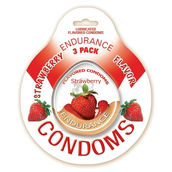 Endurance Condoms - Strawberry - 3 Pack
