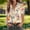 A739 Khaki, variant on Vintage Floral Button Down Blouse for Women Short Sleeve Lapel V Neck Botanical Graphic Print Relaxed Fit Tropical Vacation Summer Shirt