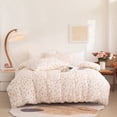 thumbnail image 4 of Floral Queen Size Comforter Set, Pink Flower Leaf Cute Pattern Printed Reversible Alternative Bedding Sets 3pcs, Soft Microfiber Vintage Cottagecore Bed Set for Women Teen Girls, 4 of 11