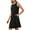 Black, variant on Women's Round Neck Sleeveless Mini Tank Dress with Pocketed Stretch 95% Polyester 5% Spandex Perfect for Summer Wear