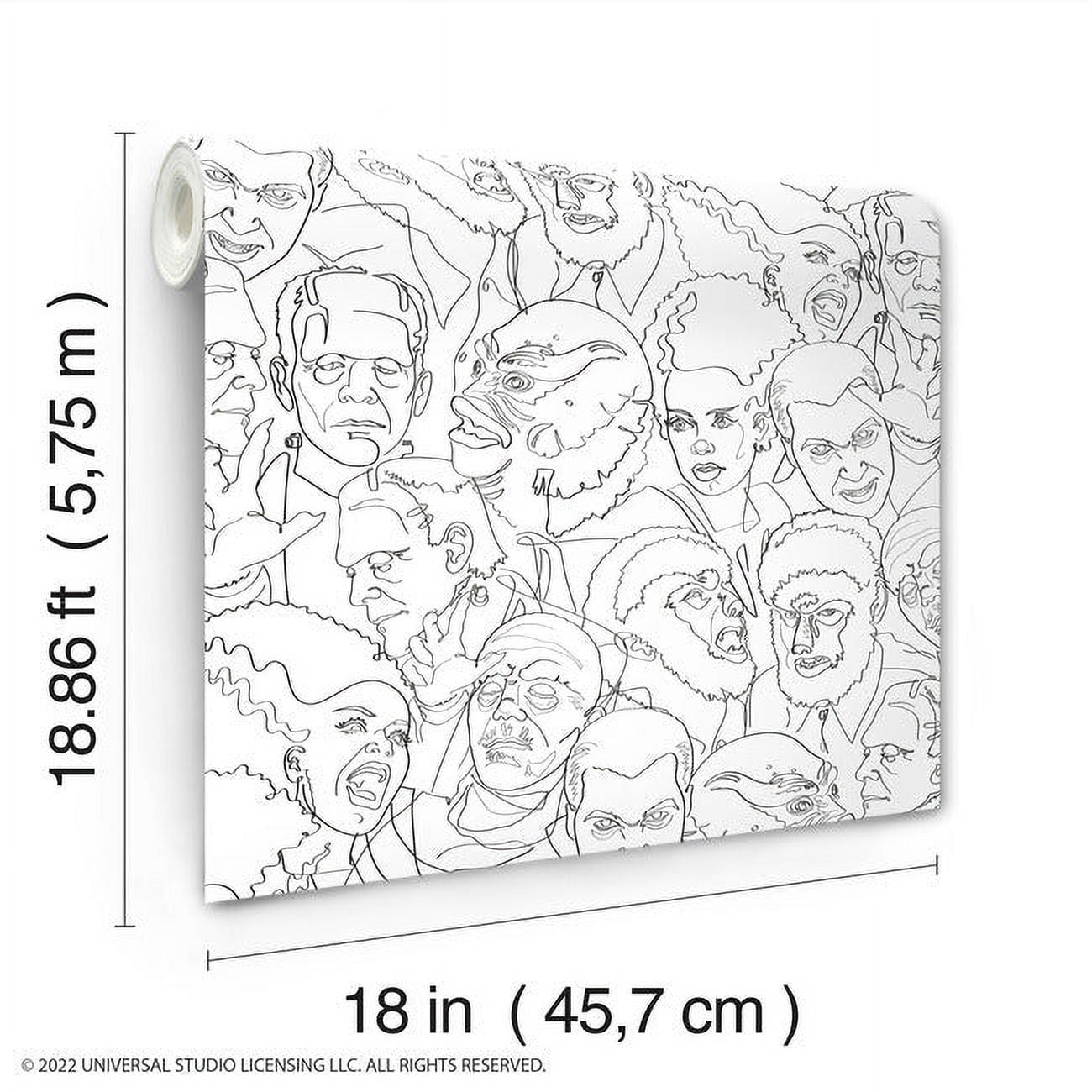 Classic Universal Monsters Peel And Stick Wallpaper