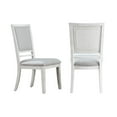 thumbnail image 6 of Dover 9P 60-78-96" Rectangle Expanding Dining Table Set Padded Chairs White Wood, 6 of 7