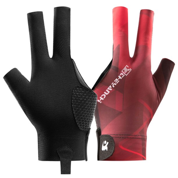Guantes de billar profesionales D258 ligeros y transpirables de tres dedos, antideslizantes, para billar individual