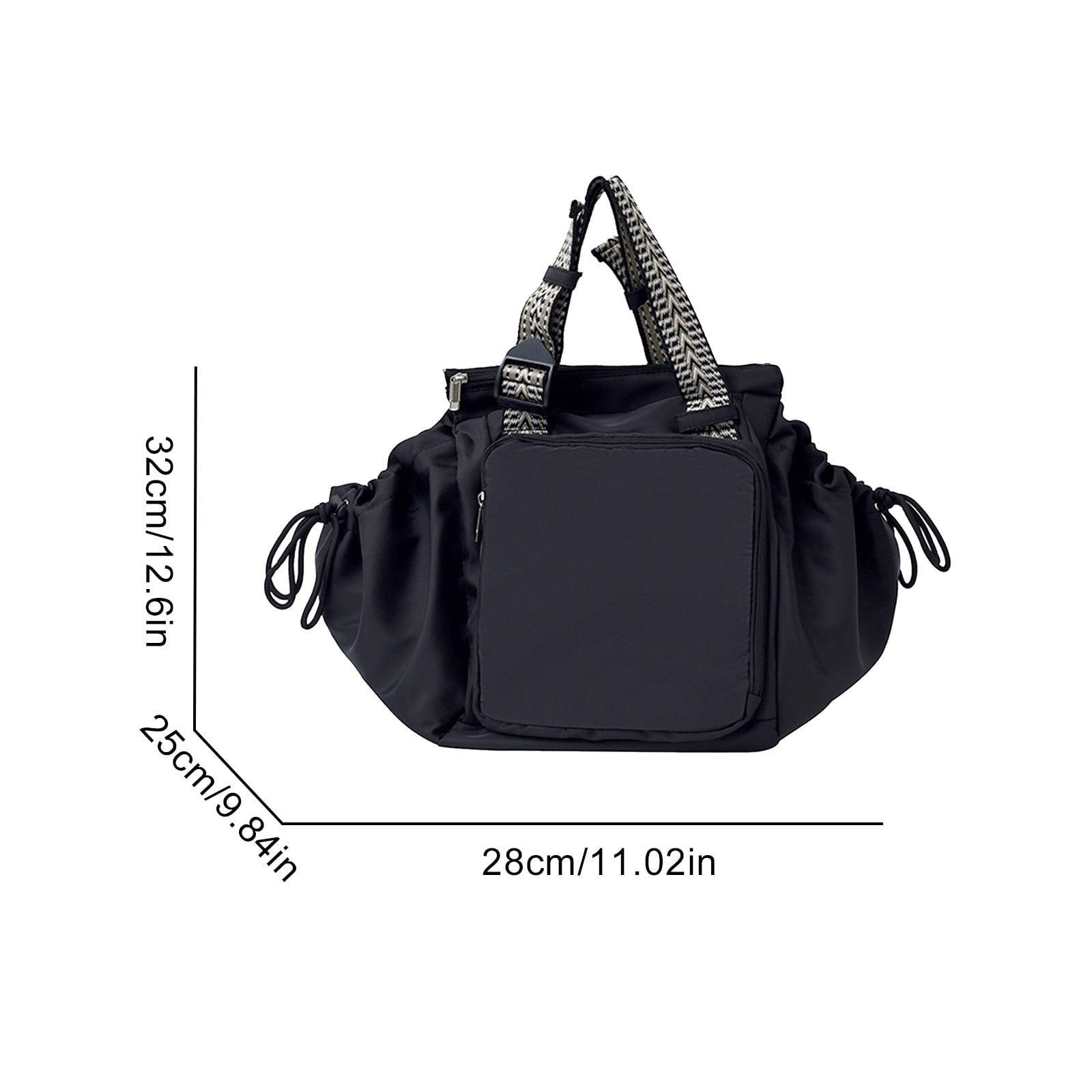 HUISZJ Diaper Bag Tote, Nylon Large Capacity Diaper Bag, Multifunctional Reusable Backpack for Work Travel Outdoor (Black)