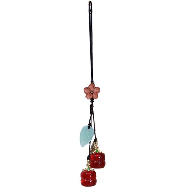 Correa del teléfono celular Caqui Llavero del teléfono Llavero del coche Monedero Colgante Colgantes colgantes Decoración - Rojo MFZFUKR BST3004658-2