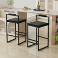 thumbnail image 5 of Tcbosik Bar Stools Set of 2, Upholstered Bar Chair with Back, Counter Height Barstool with Metal Frame for Kitchen Island, Dining Room, Black, 5 of 7