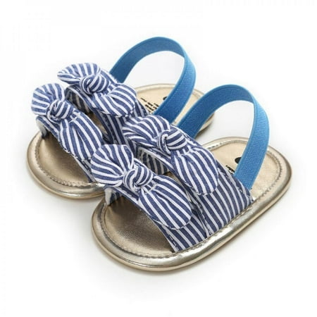 

Hazel Tech Summer Baby Girls Breathable Anti-Slip Bow Shoes Sandals Toddler Soft Soled First Walkers