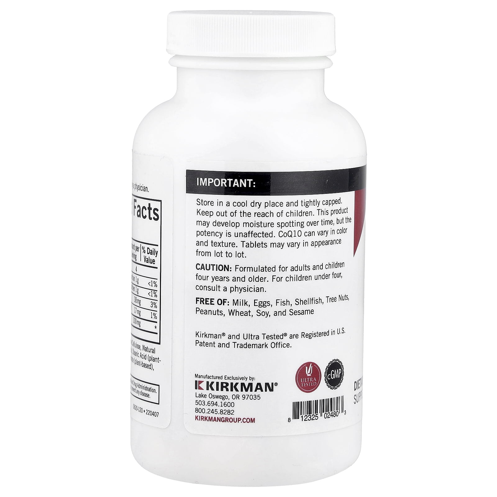 Kirkman Labs Chewable CoQ10, 120 Tablets