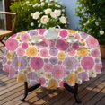 thumbnail image 4 of Pioneer Flower Floral Print Pattern Round Tablecloth 60 X 60 Inch, Wrinkle Resistant Wipeable Table Cloth for Kitchen Dining Picnic Patio Party, 4 of 6
