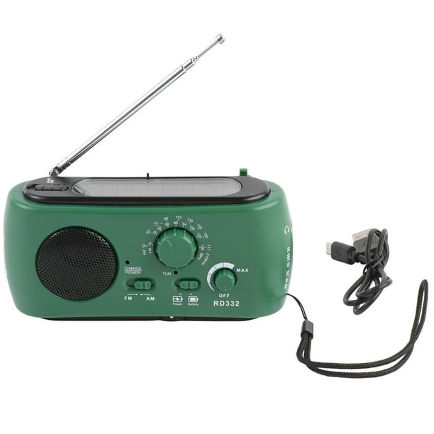 ColoMX Radio de emergencia con manivela: Radio meteorológica solar FM/AM con manivela y linterna LED recargable para acampar al aire libre y prepararse para desastres.