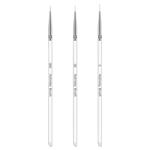 Soumake 3-Piece Nail Art Brush Set – Fine Liner, Anti-Slip, Soft Bristle, Lightweight Brushes for Detailed Nail Drawing