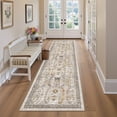 thumbnail image 2 of Roxstand 2'x8' Washable Runner Rug for Hallway Entrance Bedroom Entryway, Vintage Non Slip Stain Resistant Kitchen Rugs, Brown, 2 of 10