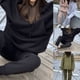 thumbnail image 2 of Conjunto de chándal para mujer, sudadera y pantalón cálidos de invierno, sudadera holgada de manga larga con bolsillo, ideal para deportes, yoga, viajes, compras, uso diario, gris M, 2 of 5