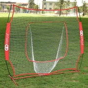 Costway 7X7' Baseball Softball Practice Hitting Batting Training Net Bow Frame Red Bag by Costway