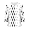thumbnail image 6 of YanHoo Womens 3/4 Length Sleeve Tunic Tops Swiss Dot Printed Casual V Neck Shirts Loose Fit Basic Tees Business Work Blouses Spring Summer 2026 White,XXXXL, 6 of 6