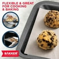 thumbnail image 6 of Bakken- Swiss Kitchen Baking Pans - Nonstick Gray Coating, 13.18’’ × 8.66’’ Commercial Grade Carbon Steel Cookie Sheet, Baking Kitchen Essentials, Oven Safe Tray (450° F), Gray, 6 of 8