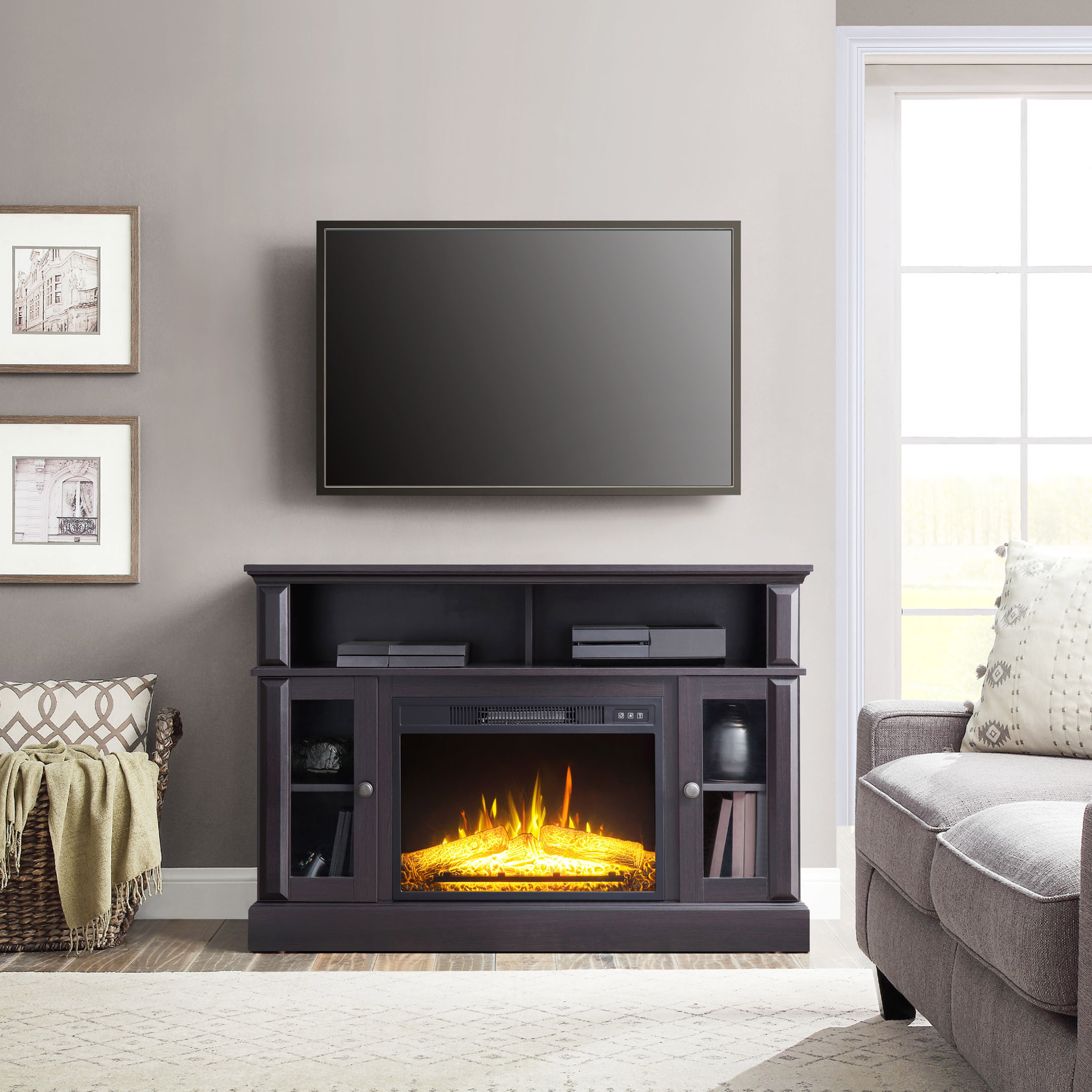 Whalen Barston Media Fireplace Console for TV's up to 55”, Espresso Finish - image 4 of 11