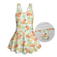 thumbnail image 6 of FUIALDOLG Yellow Lemon Capybara Kids One Piece Swimwear Sleeveless Beach Bathing Suit with Skirt for Little Girl,Quick Drying Tank Tops Swimsuits Beach Pool Party Outfits 3-4 Y, 6 of 8