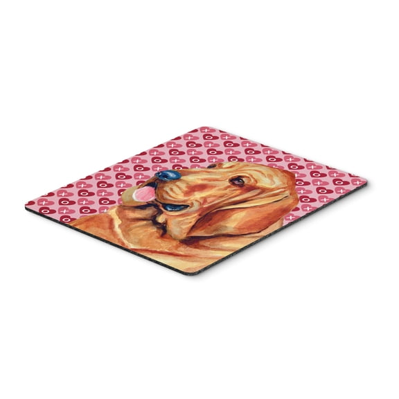 "Bloodhound Hearts Love and Valentines Day Portrait Mouse Pad Hot Pad or Trivet"