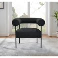 thumbnail image 5 of Miekor Furniture Soft Boucle Fabric Accent Chair, Contemporary Living Room 1pc Armchair with Black Metal Legs, Black No.7435, 5 of 5