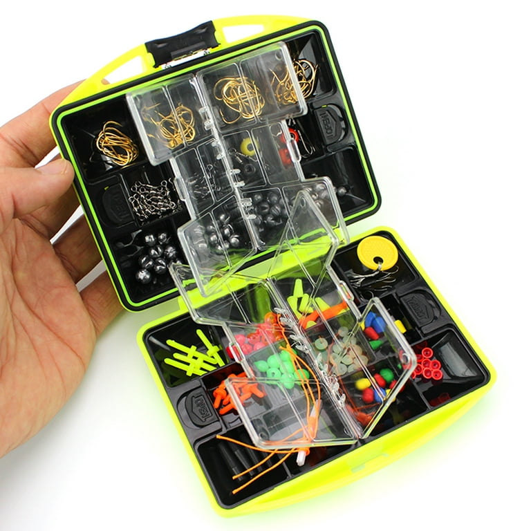 Fishing Accessories Kit Including Hook Weights Fishing Swivels Snaps Fishing  Line Beads Fishing Set with Tackle Box 
