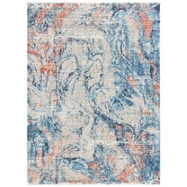 SAFAVIEH Madison Nanda Abstract Area Rug, Beige/Blue, 5'3" x 7'6"