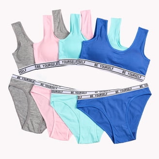 Sofra Girls Seamless Sports Boyshorts Panty and Training Bra Sets