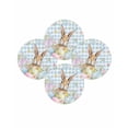 thumbnail image 7 of 15 Inch Round Placemats Set of 4, Easter Non Slip Heat Insulation PP Table Mats, Spring Rabbit Eggs Seasonal Flowers Blue Lattice Washable Place Mats for Kitchen Dining Party Table Decor, 7 of 7