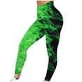 thumbnail image 4 of YuXingFu Active Stretch Slim Straight Slim Leg Yoga Pants Women Slim Leggings Women's Flame Printed Leggings Fitness Running Tight Yoga Pants Green XXXL, 4 of 6