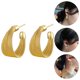 thumbnail image 4 of 2 pares de mujeres aretes decorativos semi-geométricos joyas de oreja regalos (dorado), 4 of 5