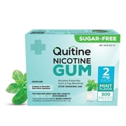 Quitine Nicotine Gum 2mg Classic Mint, 300 Count, Stop Smoking Aid