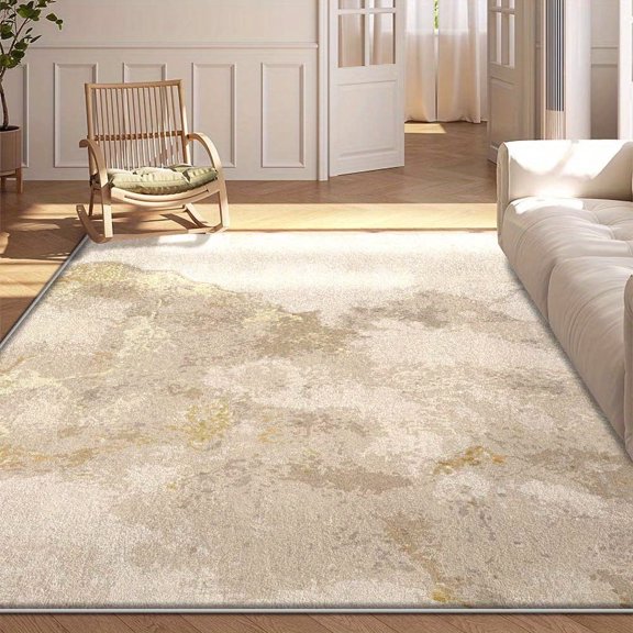 Modern Gold Stripe Woven Carpet for Living Room, Office, Dormitory Use
