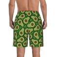 thumbnail image 3 of Kdxio Big Colorful Avocados Pattern Mens Casual Shorts - Drawstring Summer Beach Sports Shorts for Men, 3 of 9