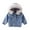Gray, variant on Jamicy Jackets for Kids Casual Baby Girls Winter Hooded Fur Collar Thick Denim Jacket Coat Warm Faux Fur Fleece Zip Pocket Parka Down Outwear