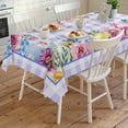 thumbnail image 4 of Easter Rectangle Tablecloth, Watercolor Eggs Flowers Berry Plants Purple Plaid Waterproof & StainResistant Tablecloth, Washable Oil-proof Table Cover for Dining/Party/Wedding/Camping/Buffet 60x120 In, 4 of 9