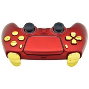 Custom Wireless Controller Compatible with PS5 - Multiple Designs Available (Red & Gold Chrome)