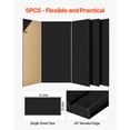 thumbnail image 3 of VEVOR 5 Pack Acoustic Panels with Self Adhesive, 47.2 x 23.6 x 0.4 inch Sound Proof Foam Panels, Polyester Fiber Soundproof Wall Panels High Density, for Home, Studio, Office, Theater, Black, 3 of 9