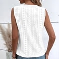 thumbnail image 4 of Lace Sleeveless Shirt Blouse Plain Color V Neckline Hollow Blouse for Women Lady Dating Summer White L, 4 of 6